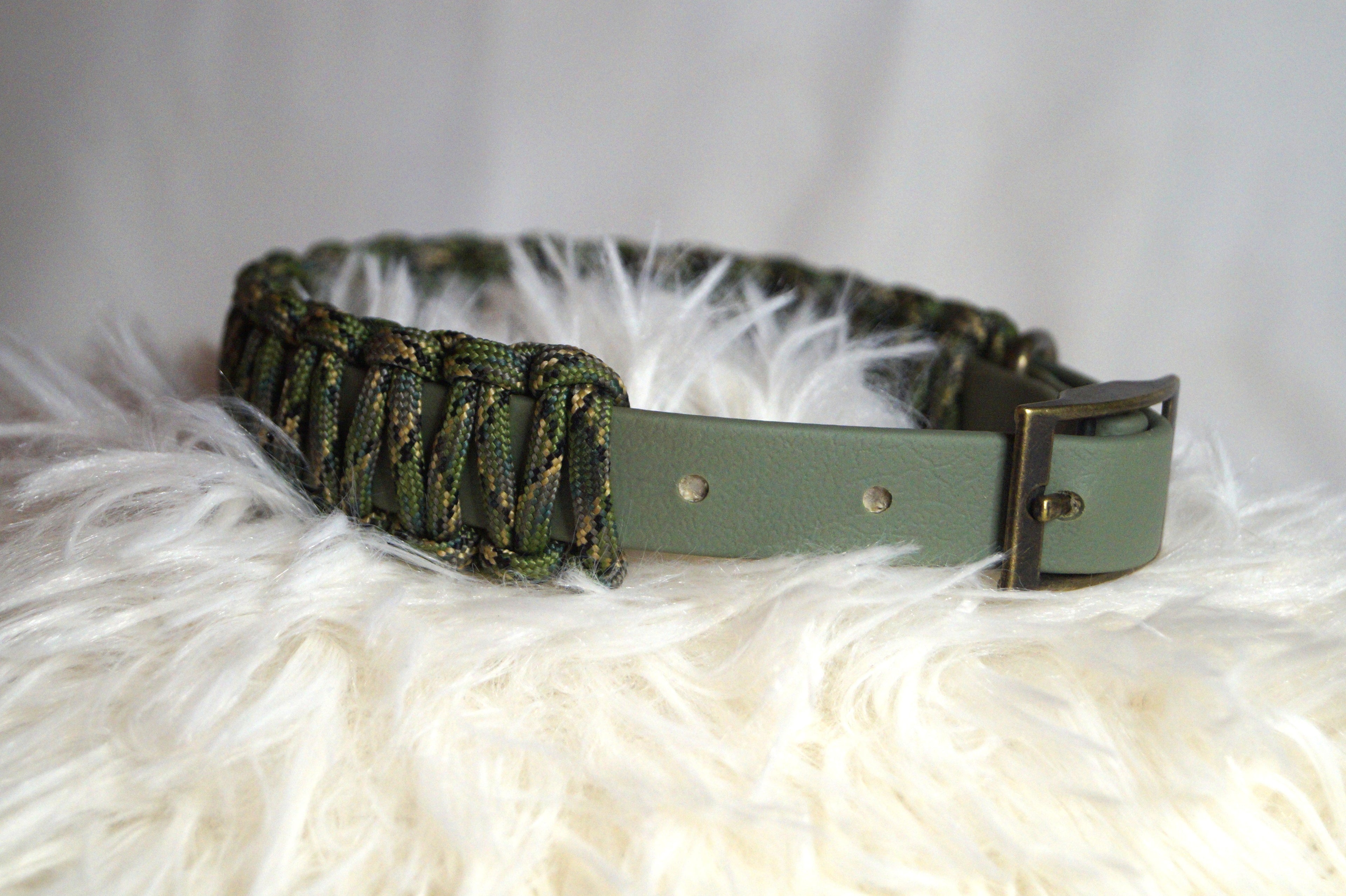 Ensemble Collier Laisse Tressé Chien Paracorde Biothane - Hypoallergénique Fait Main