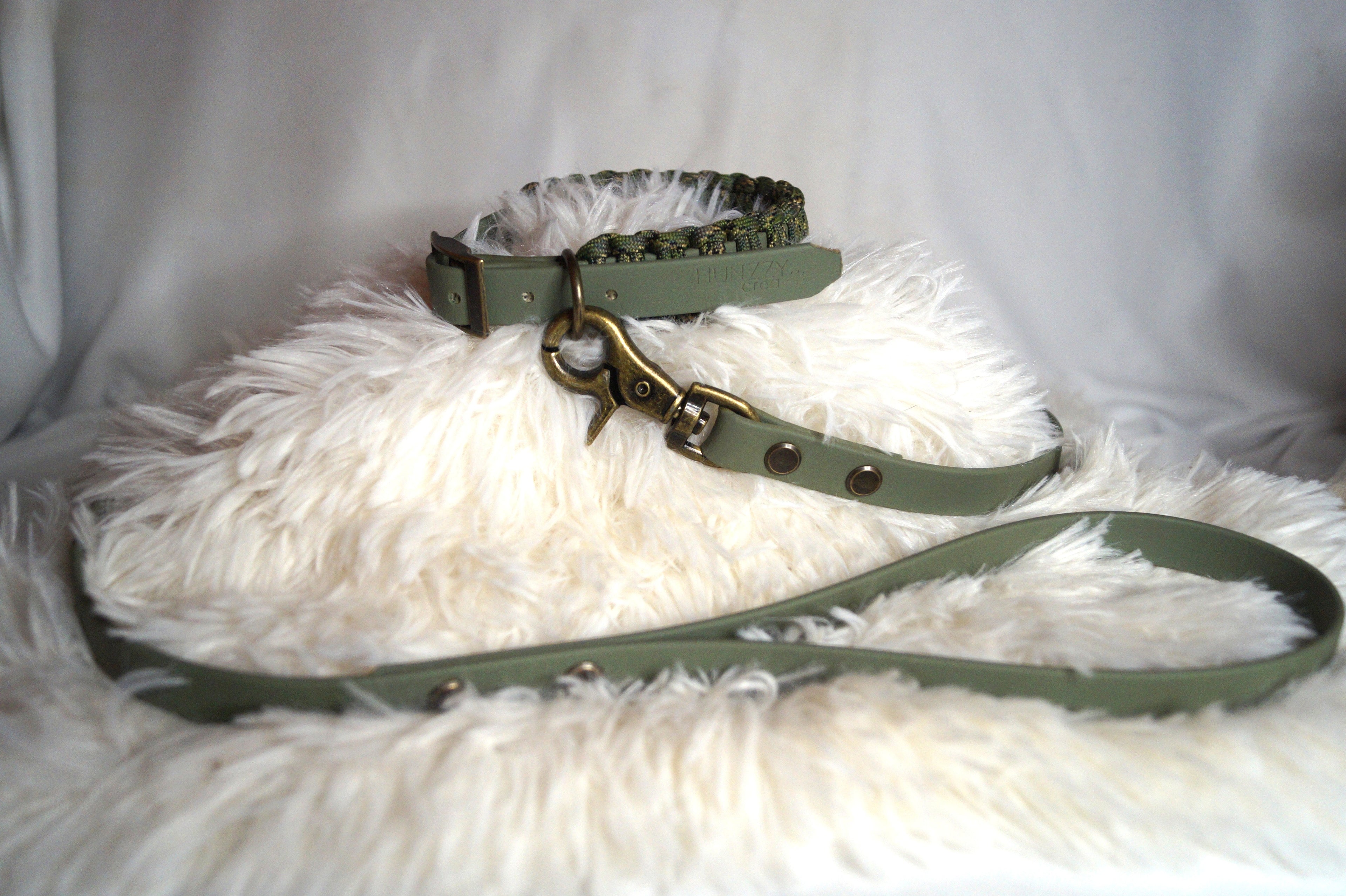 Ensemble Collier Laisse Tressé Chien Paracorde Biothane - Hypoallergénique Fait Main