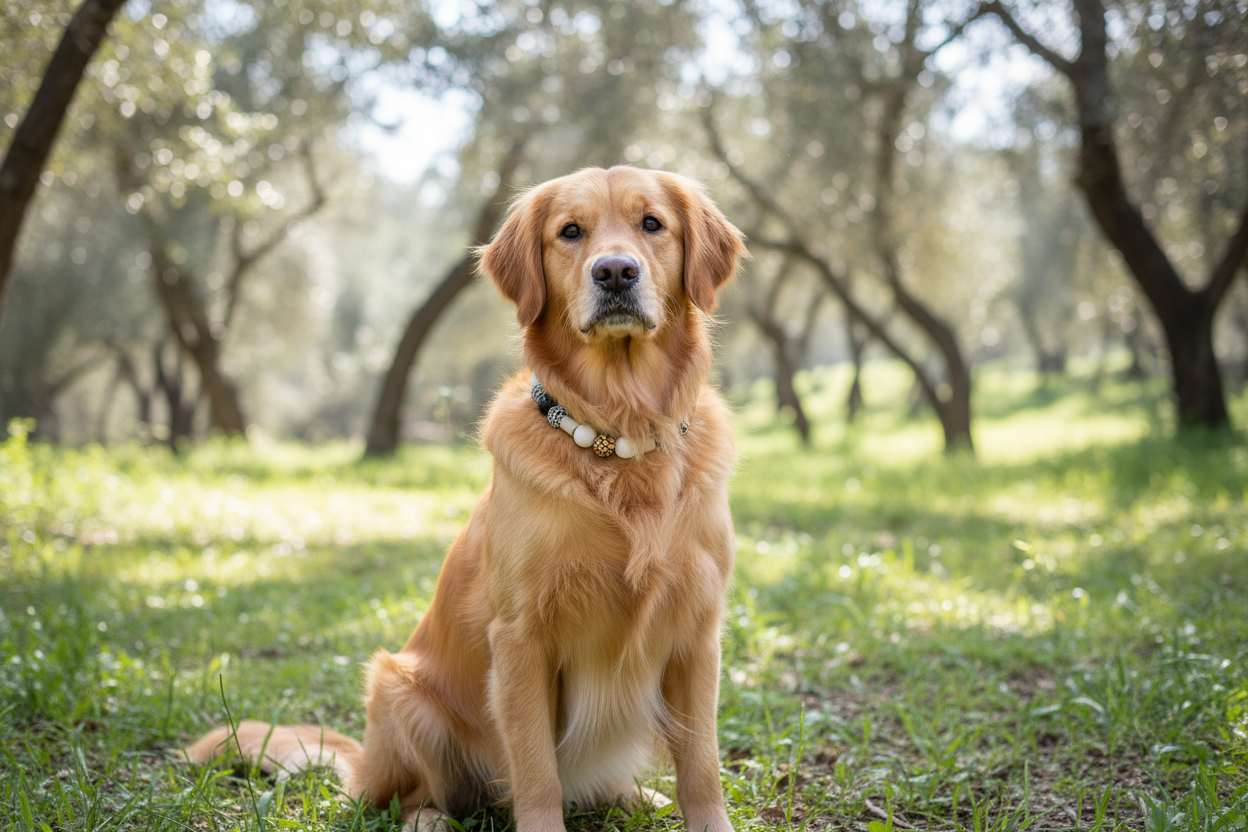Golden avec collier léopard perles EM - corrigé